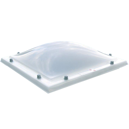 Lichtkoepel enkelwandig acrylaat in helder of opaal glas 140x140 cm.